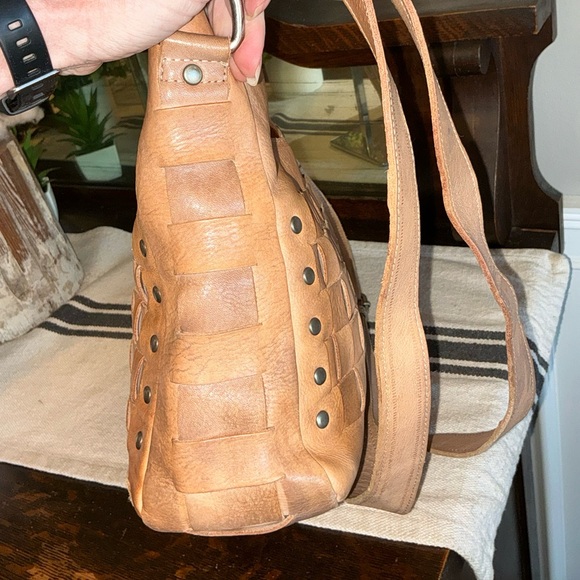 Bed Stu Orchid Leather Satchel Handbag Crossbody Bag Taupe Driftwood MSRP $280 - Picture 5 of 14